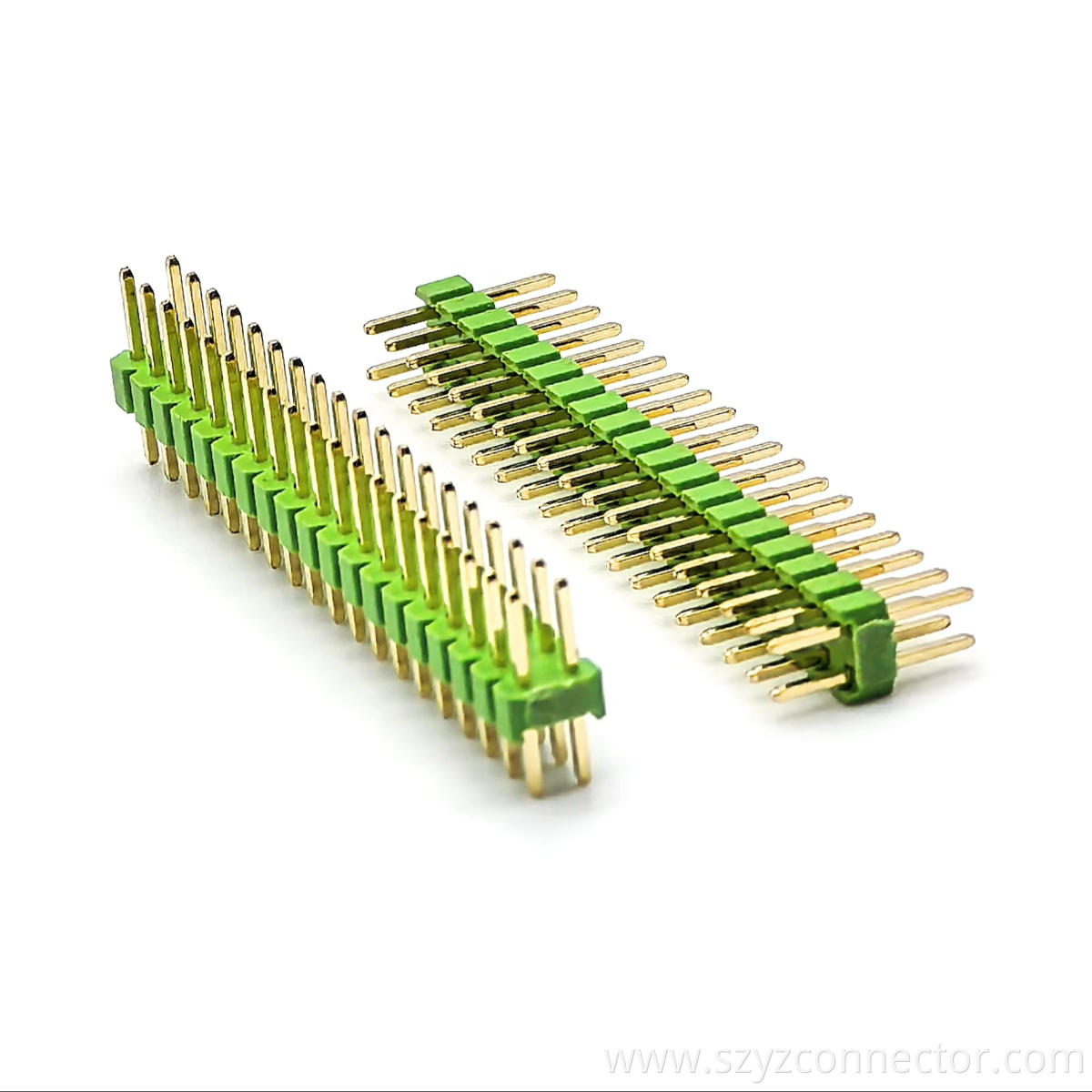 2.0mm Pitch Pin Header Connector Dual Row Straight SQ0.5mm H:2.0mm 2*19P Green
